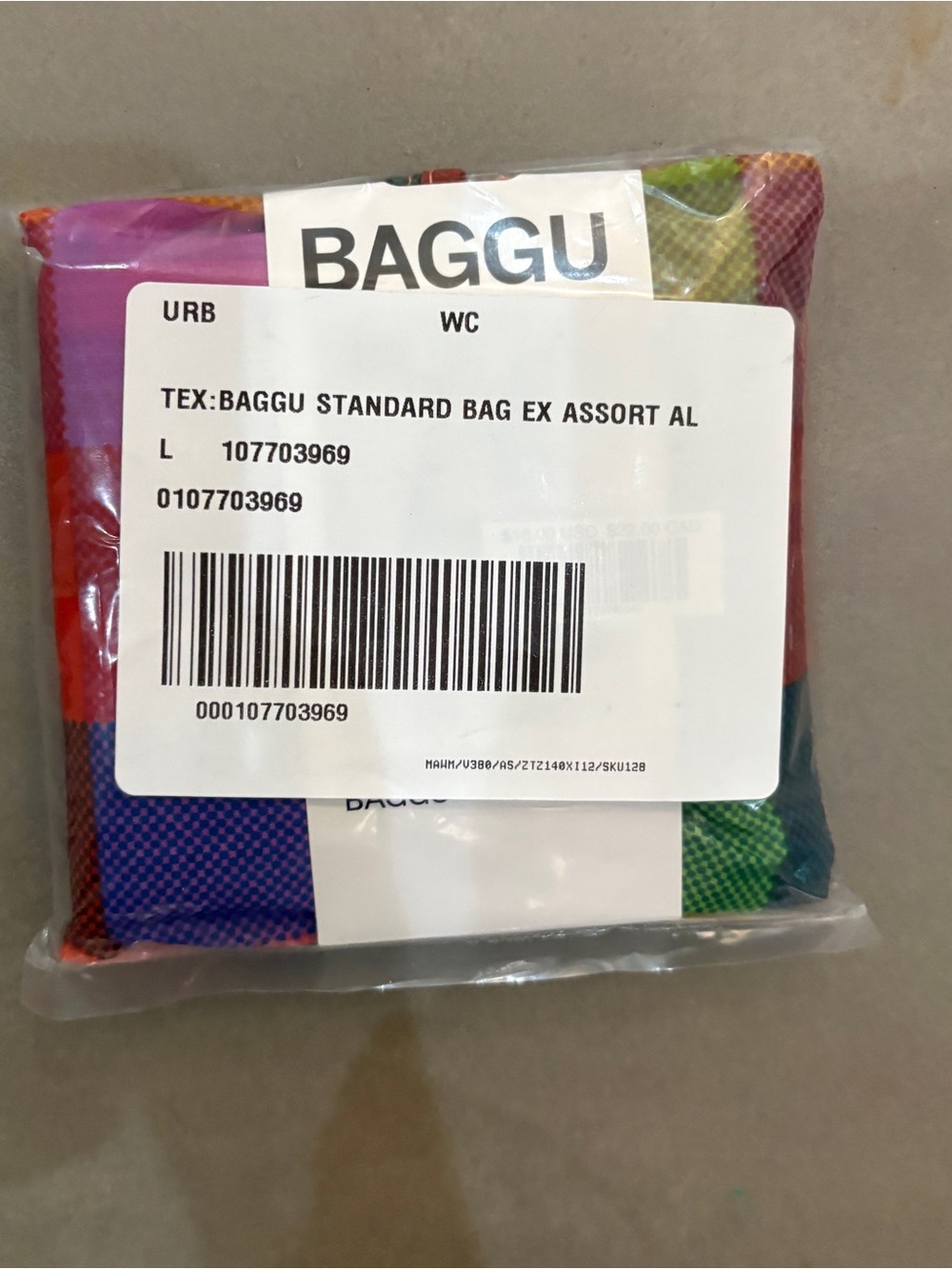 NWT Baggu Madras standard reusable bag